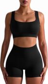 OQQ Women’s 2 Piece Seamless Ribbed Workout Set