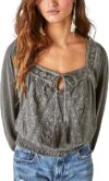 Lucky Brand Women’s Beaded Peasant Top