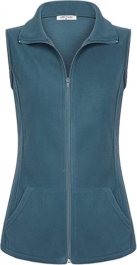 SeSe Code Women's Casual Lightweight Zip Fleece Vest