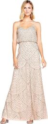 Adrianna Papell Long Beaded Blouson Gown