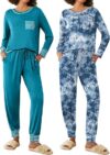 Ekouaer Long Sleeve Soft Jogger Pj Set