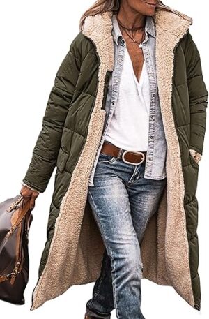 PRETTYGARDEN Oversized Shearling Fleece Coat