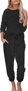 Ekouaer Long Sleeve Joggers Pajamas Set