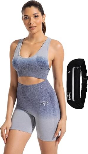 TruliaD Women's Seamless Workout Set with Bag