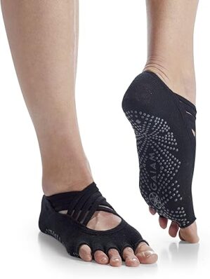 Gaiam Women's Studio Yoga Socks, Black/Grey