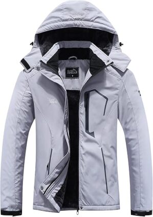 Pooluly Women’s Warm Waterproof Hooded Ski Jacket