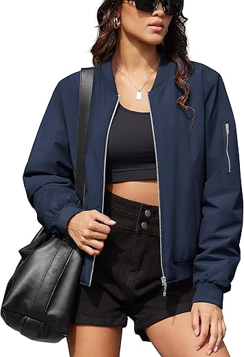 MAGCOMSEN Women's Winter Padded Bomber Jacket