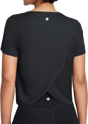 BALEAF Workout Cropped Split Back Top
