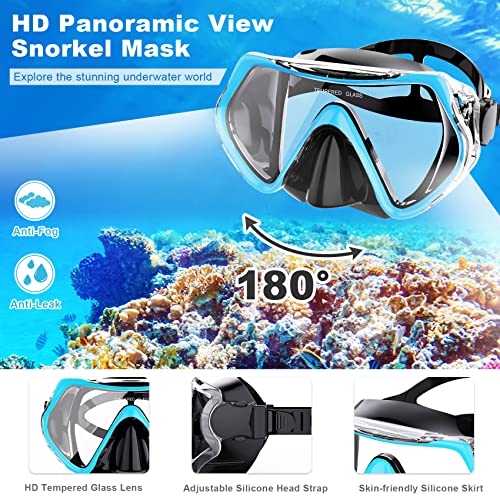 WONDSY Adult Snorkeling Set with Panoramic Mask - Image 2