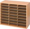 Safco Wooden Paper and Mail Organizer, 24 Compartments