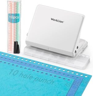 WORKLION Metal 10-Hole Punch & Binder