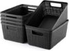 EOENVIVS Woven Plastic Storage Bins, 6-Pack