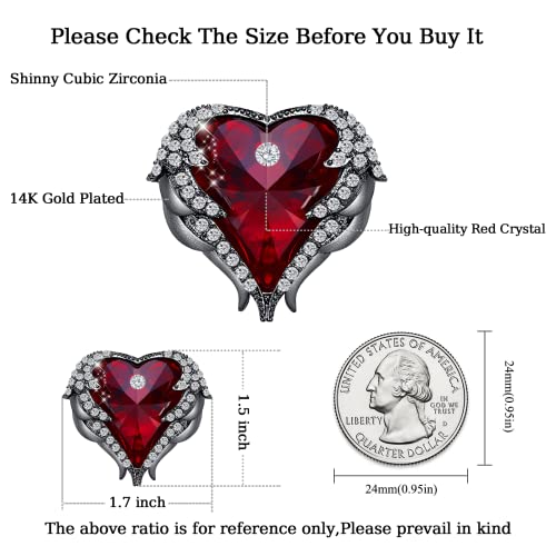 Yeap Yeap Red Heart Crystal Brooch - Image 4