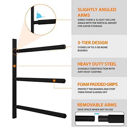 Yes4All Heavy Duty Wall Mount Paddle Board Racks - Image 3