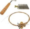 Geesatis 10 Pcs String Pin Nails, 10 Harp Strings, 1 Tuning Wrench for Lyre Harp