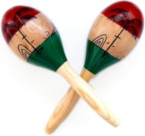 Happy Maracas 10inch Large Wood Rumba Shakers Set