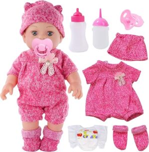 DONTNO 12 Inch Baby Doll Feeding Set