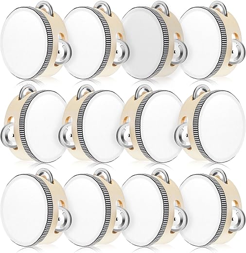 Lukmaa 12 Pcs 4 Inch Wedding Tambourine Drum