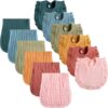Newcotte 12 Pcs Baby Muslin Bibs Set