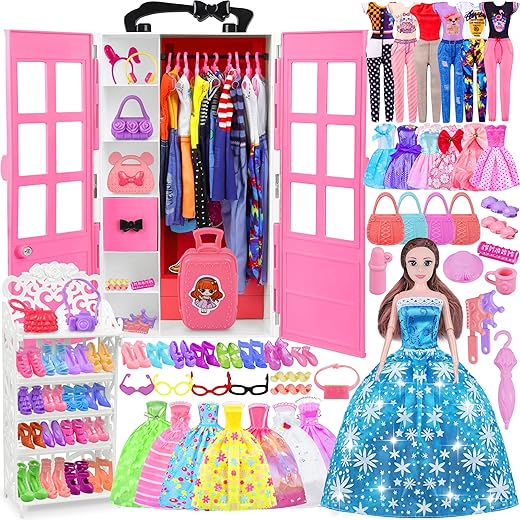 MINIFUN 122 Pcs Doll Clothes And Accessories
