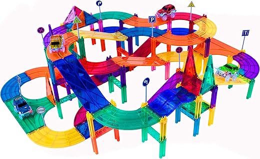 PicassoTiles 150 Piece Race Car Track Playset