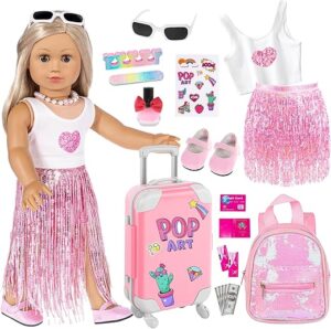 ebuddy 18 Inch Doll Fashion Fringe Dress Set