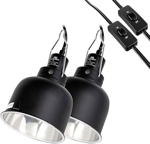 CAVACHEW 2 Pack Reptile Light Fixture 5.5in