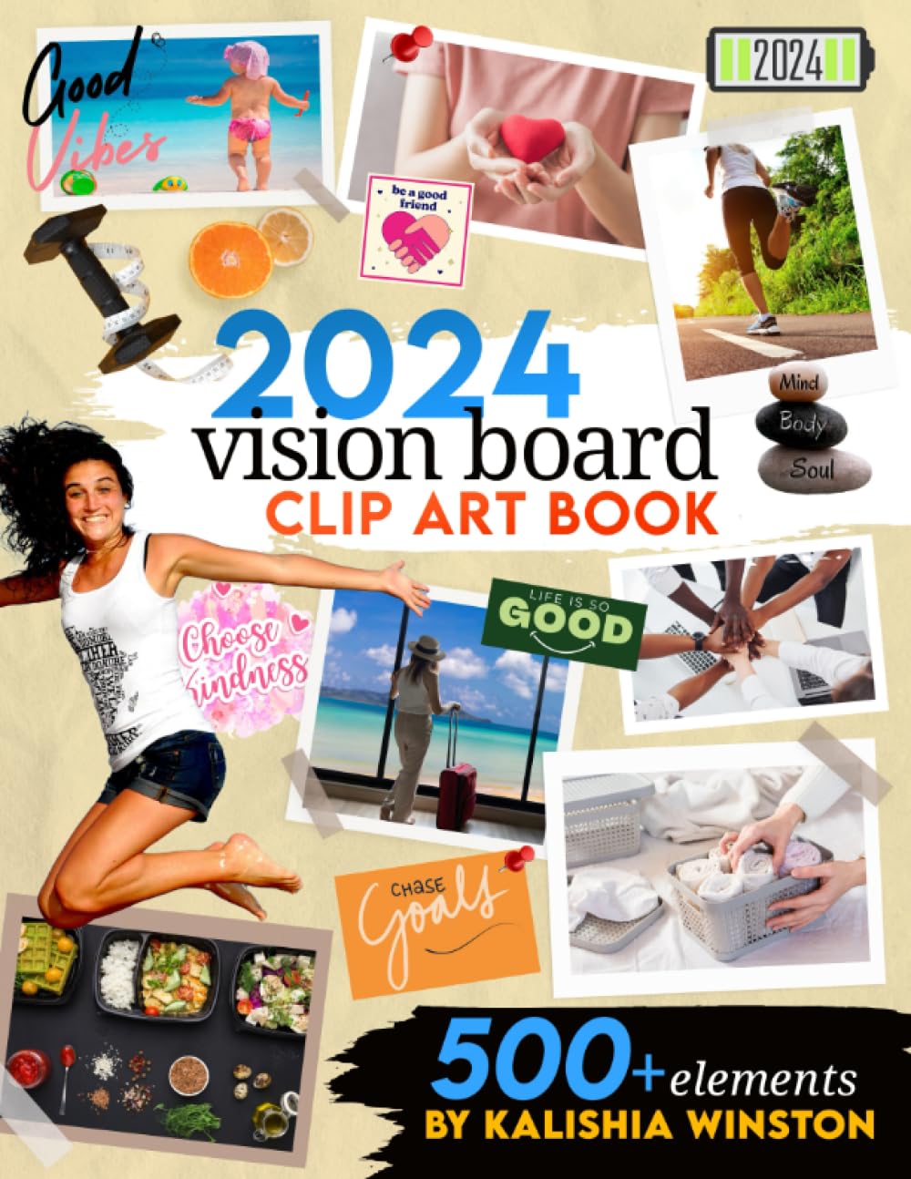 2024 Vision Board Clip Art Book: Design Your Dream Year Images