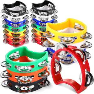 Boao 21 Pieces Plastic Percussion Tambourine, 4 Bells