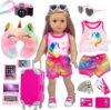 XFEYUE 23 Pcs Doll Travel Gear Play Set