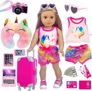 XFEYUE 23 Pcs Doll Travel Gear Play Set