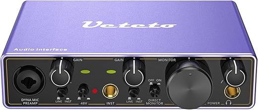 Ueteto 2i2 USB Audio Interface for Recording