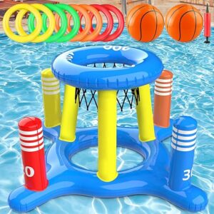 GiziGizi 2in1 Inflatable Pool Floats Basketball Hoop