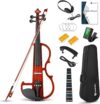 Vangoa 3/4 Silent Electric Violin Kit, Red