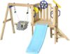 Outsunny 3 In 1 Wooden Swing Set, Ages 1.5-4