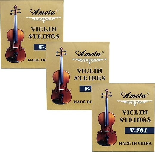 jiaoguo 3 Packs Stainless Steel Violin Strings 4/4
