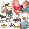 EnAuRoL 31 Pcs Safari Animals Figures Playset