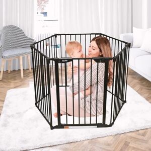 KBYTDREAM 33.6"-125.9" Adjustable Baby Gate - Black