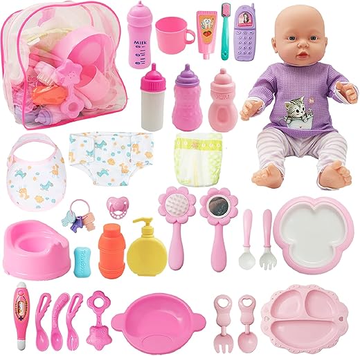 SOTOGO 34 Pieces Baby Doll Care Set