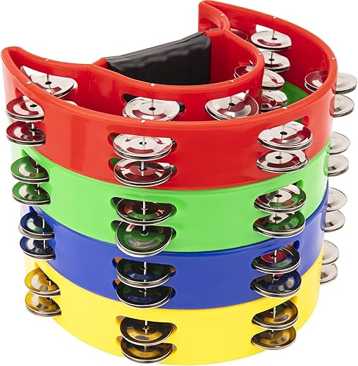 SZLYYDS 4 Pack 9" Tambourines, Double Row