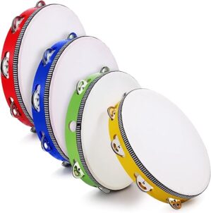 Konohan 4 Pcs 10 Inch Hand Held Tambourines