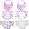 DC-BEAUTIFUL 4 Pcs Doll Diapers And 2 Bibs for 14-18 Inch Baby Dolls