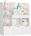 FOTOSOK 47” Kids Bookcase With Storage Cubbies