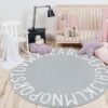 HEBE 4ft Round Kids ABC Alphabet Rug