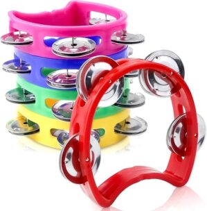 Vmiapxo 5 Pack Colored Plastic Tambourines