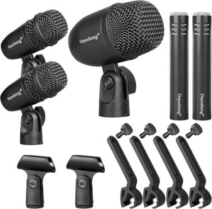 Depusheng 5-Piece Wired Dynamic Drum Mic Kit