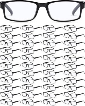 Yexiya 50 Pack Reading Glasses with Spring Hinge