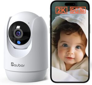AUBOR 5G WiFi Baby Monitor, 2K, Night Vision