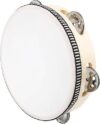 Dreokee 6 Inch Wooden Hand Held Tambourine