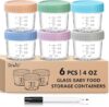 DRKIO 6 Pack Glass Baby Food Containers – 4 Oz